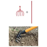Heavy Duty 5 Tine Hand Tiller | Cultivator With 5 Feet Handle